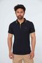 Men's Polo Neck 100% Cotton T-shirt 4614 Black-Yellow - 3