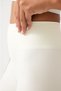 Women's Ecru High Waist Ribbed Short Sports Leggings Ribbed Biker - 5