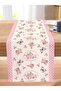 Pink Butterfly Detailed Rose Themed Stitched Raschel Knitted Runner - 2