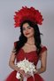 Special Design Bridal Henna Crown with Velvet Roses and Feathers for the Most Special Brides – Bridal Accessory, Stylish Design - 7