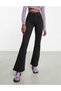 Women's Black Flare Leg Jeans Power Lycra Colorfast High Waist