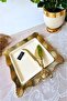 Valonia Gold Large Size Square Presentation Service 26cm - 2