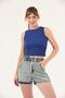Women's Stone Blue Halter Neck 2-Piece Crop Blouse - 2