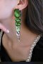Crystal Drop Long Tassel Earrings - 2