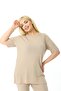 Women's Short Sleeve, Elastic Waist, Slit, Comfortable, Double Camisole Suit - 3