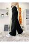 Women's Black High Waist Lycra Wide Leg Jeans - Wide Leg - 2