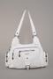 Women's White Washed Leather Multi-Compartment Shoulder and Shoulder Bag - 3