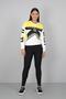White Yellow Printed Crew Neck Sweatshirt - 3