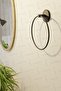 Black Economical 3-Piece Bathroom Set, Assembled Set, Paper Holder with Lid - Long Towel Holder - Round Towel Holder - 4