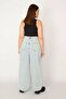 Women's Large Size Blue Silicone Printed Mom Jean Pants 65n33074 - 5