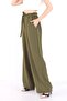 Women's Khaki Color Loose Trousers - 2