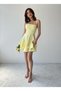 Adjustable Thin Strap Skirt Floor Detailed Yellow Dress Yellow Engagement Dress 102 - 5