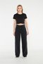 Black Wide Leg Zip-Effect Super High-Waist Jeans Loose-Fit Denim Trousers (Fade-Resistant Fabric)