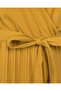 Yellow Viscose Fabric Pleat Detail Collared Belted Jumpsuit Dress - 6