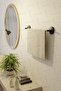 Black Economical 2-Piece Bathroom Set, Assembled Set, Open Paper Holder and Long Towel Holder - 3