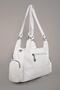 Women's White Washed Leather Multi-Compartment Shoulder and Shoulder Bag - 5