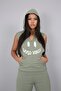 Light Green Printed Slit Detailed Hooded Sports Suit - 4
