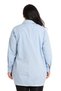 Large Size Women's Silhouette Printed Half Balloon Mold Skirt Stitched Baby Blue Shirt - 4