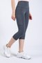 Snc Women's Gray Pocket High Waist Leggings, Capri Yoga Tights 19" - 4