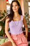 Women's Lilac Square Neck Corded Skirt Detailed Crop Knitwear Blouse BLZ-19001872 - 2