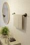 Black Economical 3-Piece Bathroom Set, Assembled Set, Double Robe Holder - Long Towel Holder - Round Towel Holder - 4