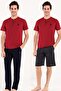 Cotton Triple Men's Pajama Shorts Set
