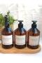 Set of 3 500ml Amber Glass Look Hard Plastic Dishwashing Detergent & Kitchen Cleaner & Bleach - 2