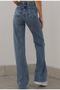 Clara Lycra 90's Women's Blue Super High Waist Loose Leg Denim Jeans Palazzo Pants - 2