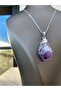 Amethyst / Natural Stone Necklace - (Raw Form) - Pendant + Chain - 5