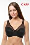 حمالة صدر نسائية باللون الأسود من Underwire غير مدعومة بكأس C