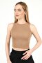 Women's Stone Blue Halter Neck 2-Piece Crop Blouse - 3