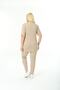 Women's Short Sleeve, Elastic Waist, Slit, Comfortable, Double Camisole Suit - 8