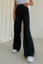 Women's Lycra Extra High Waist Wide Leg Palazzo Jean - Loose Denim Trousers - 3