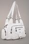 Women's White Washed Leather Multi-Compartment Shoulder and Shoulder Bag