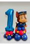 Blue Number Balloon Paw Patrol Characters Balloon Welcome Set Claw Gang