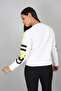 White Yellow Printed Crew Neck Sweatshirt - 5