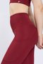 Snc Women's Claret Red Pocket High Waist Slim Fit, Capri Yoga Tights 19" - 4