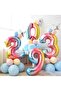 5 Year Old Mermaid Tail with Number Balloons Welcome Set Rainbow Number Balloon Fish Tail - 3