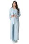 Women's Blue Lace Princess Sleeves Cotton Maternity Maternity Dressing Gown Pajamas Set 3 Pieces