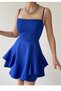 Adjustable Spaghetti Strap Skirt Floor Detail Blue Dress Blue Graduation Dress 102