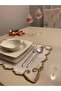 Set of 6 Placemats 3D Embroidered Embossed Glitter Gold - 4