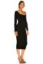 Women's Jersey Black Asymmetrical Cut Midi Dress - 2