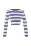 Lila Kurzer Basic Strickpullover mit Streifen TWOAW23KZ00034 - 6