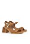 , Women's Genuine Leather Heeled Sandals 141992Z19001 Tan - 4