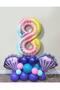Mermaid Seashell Balloon Welcome Set 76cm Rainbow Colored Number Balloon Welcome Set