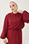 Meyra Buttoned Ayrobin Hijab Dress - Claret Red - 2