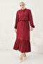 Meyra Buttoned Ayrobin Hijab Dress - Claret Red - 5