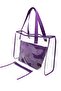 Set of 3 Large Size Transparent Beach Bags - Transparent/Purple - 5
