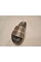Women's Gray Stone Beaded Single Strap Slippers - 5
