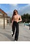 Super High Waist Black Denim Fabric 90's Wide Leg Jeans loose Jeans